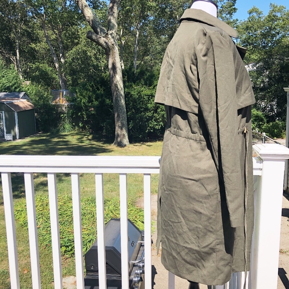 NWOT JUSTFAB Olive Green Trench Coat - Picture 4 of 6
